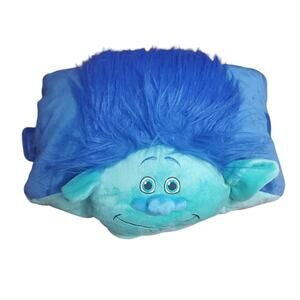 Trolls World Tour Pillow Pet Branch Blue Character with Hair Plush Stuffie Large